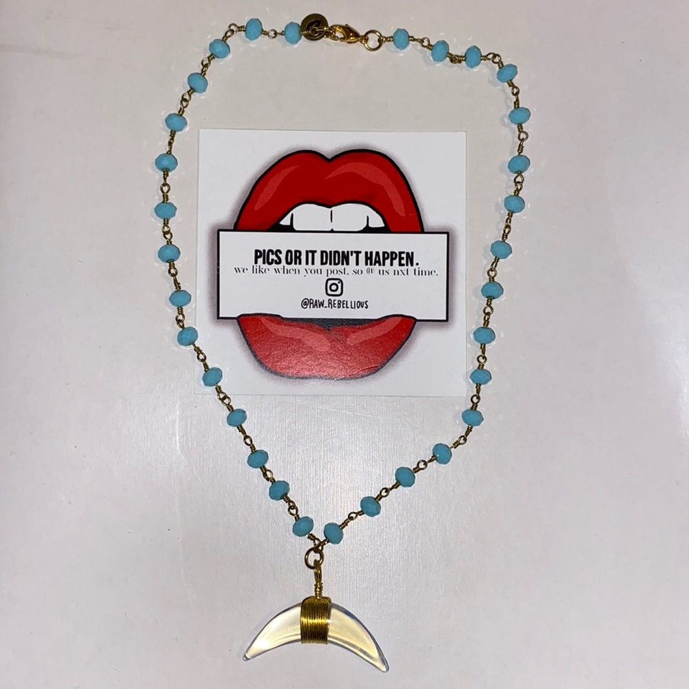 Raw & Rebellious Iridescent Horn Necklace